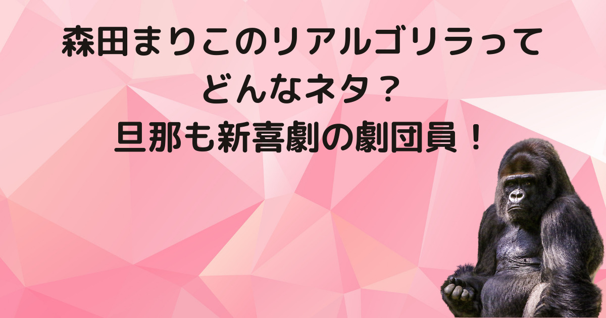 森田まりこのリアルゴリラってどんなネタ 旦那も新喜劇の劇団員 Lisa S Tabloid